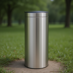 Cestino per Rifiuti Touch Bin 30 L in Acciaio Inossidabile, Forma Cilindrica - Product Image 3
