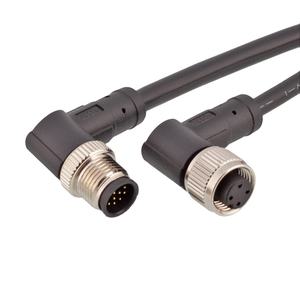 M12 IP67 IP68 неэкранированный прямой угол Женский Мужской переформовочный ТПУ ПВХ 2 3 4 5 6 8 12 17PIN разъем кабель - Product Image 1