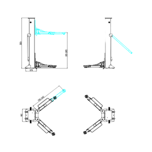Mesin pengangkat hidrolik silinder ganda pengangkat mobil dua pos Mini kualitas tinggi sangat populer - Product Image 2