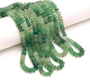 Cuentas de Cuarzo Verde Fresa con Corte Alemán en Forma de Rondelle de 8mm y 9mm, Cuentas de Piedra Preciosa de Cuarzo Natural, Hilo de 16 Pulgadas, Venta al por Mayor a Granel para Joyería - Product Image 1