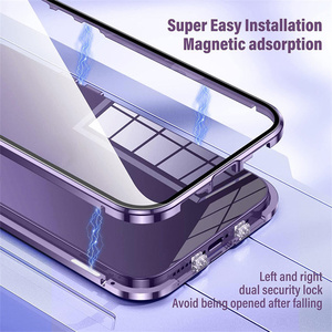 Custodia Magnetica <span class=keywords><strong>per</strong></span> Telefono con Protezione a 360° e Cornice in Alluminio <span class=keywords><strong>per</strong></span> <span class=keywords><strong>iPhone</strong></span> <span class=keywords><strong>11</strong></span> 12 13 14 15 16 17 Pro Max, con Vetro Privacy e Antiurto - Product Image 3