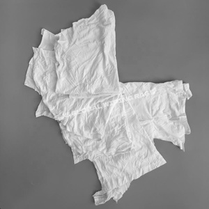 Chiffons en coton blanc 100% recyclé pour atelier, usage industriel, couleur blanche intense - Product Image 1