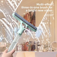 Gadget de nettoyage de vitres en plastique Modèle 11, grattoir à eau domestique trois-en-un, outil de nettoyage de miroirs, éponge double usage