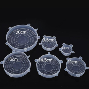 Lot de 6 couvercles en silicone multifonctionnels pour la conservation des aliments, vente en gros, offre spéciale - Product Image 1
