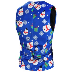 Autumn Winter New <strong>Men's</strong> <strong>Christmas</strong> Print Plus Size Slim Fit Casual Suit <strong>Waistcoat</strong> Vest Gilet Tops Outwear Clothing - Product Image 4