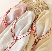 Ensembles de pyjamas en coton et lin à manches longues pour femmes, confortables et respirants, vêtements de maison pour le printemps, l'automne et l'hiver, offre ODM