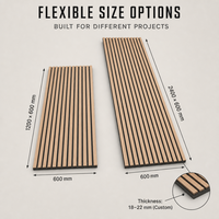 Panneaux muraux acoustiques modernes en bois massif cannelé avec insonorisation NRC 0.8 pour chambre, salle de sport, hall et salon - Décoration de studio en chêne