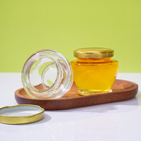 Pot en verre transparent rond vide pour confiture, gelée, pudding, 45ml, 75ml, 100ml, avec couvercle métallique, idéal pour les nids d'oiseaux