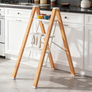 Scala Pieghevole in Alluminio a 3 Gradini Certificata EN131 con Capacità di 150 kg per Uso Domestico, <span class=keywords><strong>Cucina</strong></span>, Soffitta e Giardino - Product Image 6