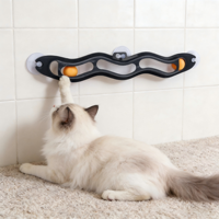 Jouet interactif amusant pour chaton à fixer au fenêtre, type ventouse intelligente, jouet de traquage pour chaton, vente chaude, prix abordable, jouet de piste pour chat mignon avec balle