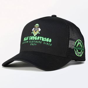 Casquette de camionneur unisexe en coton à 5 panneaux, personnalisable, de haute qualité, avec logo brodé, en maille, à fermeture snapback, style sport et mode, vente en gros - Product Image 1