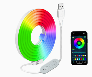 Quick Snap Installation IP65 Rated High CRI RGB LED Neon Strip with <b>Dimmer</b>-8x16mm for Easy DIY Home Decor - Product Image 2