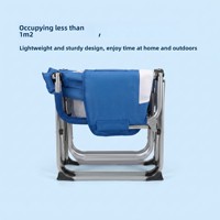 Chaise pliante d'extérieur en acier au carbone, petite table multifonctionnelle, fauteuil de camping surdimensionné, chaise de réalisateur