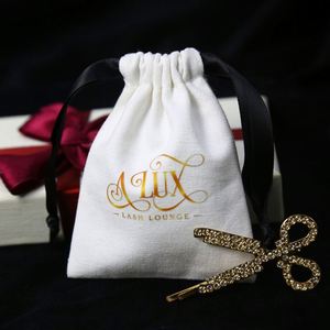Custom Logo Printed <b>Drawstring</b> Cotton Canvas Jewelry Bag Small Canvas Gift Jewelry <b>Pouch</b> - Product Image 3