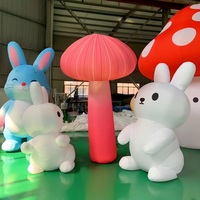 Ballon gonflable géant personnalisé avec logo imprimé, design champignon moderne, décor féerique accrocheur, ventilateur intégré, publicitaire, étanche