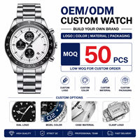 Montre à quartz chronographe pour homme Nibosi 2636 personnalisée, bracelet en cuir, plusieurs sous-cadrans, tachymètre, lunette classique élégante, montre-bracelet OEM ODM
