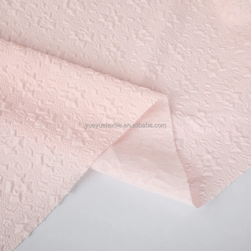 Cheap Twill Weave Custom Embossed Fabric Jacquard Fabrics For Woman Dresses