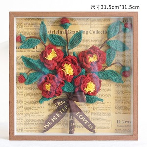 Flor de hilo de ganchillo hecha a mano, producto terminado, girasol tejido, ramo de flores eternas, adorno colgante para marco de fotos - Product Image 3