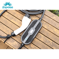 ZOPOISE ZA05 Nouveau chargeur EV portable IP66 3,5 kW 16 A avec écran de 1,3 pouce, ABS+PC, câble, contrôle par application WiFi, interface SAE J1772, 120/240 V