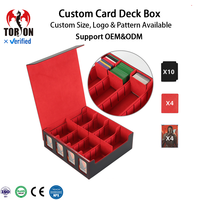 Boîte de rangement pour cartes Torson 3900, quatre rangées, en cuir PU, portable, grande capacité, pour collection de cartes TCG MTG