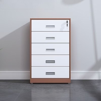 Petit meuble de rangement moderne en acier et fer avec serrure, tiroir bas et tiroir pour bureau, maison, chevet, salle de sport