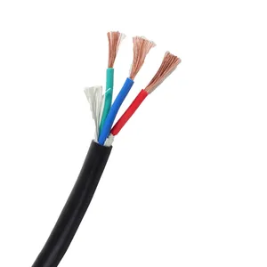Mains Power Electric Cable 3 Core 0.75mm White Black Round Flexible from £0.99 