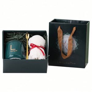 New Year Gift Custom Promotional Ceramic <b>Mug</b> Towel Set Birthday Christmas Wedding Favors Unique Gift with Custom Logo - Product Image 1