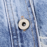 Veste en jean pour femme avec empiècements en dentelle, délavage blanchi, coupe courte, manches longues, style décontracté, vente en gros OEM