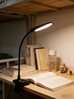 Lampe de lecture LED pour livre, lampe de table, protection des yeux, lampe de bureau réglable à clipser, flexible, pour étude, chambre à coucher, lecture, avec batterie