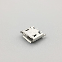 Connecteur USB femelle vertical SMT miniature blanc de type B à 4 broches plaqué nickel, borne V8 pour téléphone Android