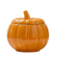Bougeoir Ornements d'intérieur créatifs de luxe 230ml 500ml Pot à bougie citrouille en céramique brillante avec boîte emballage vide