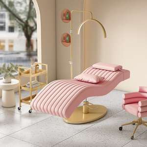 Cama de Masaje Reclinable de Lujo en Negro y Dorado, Moderna, para Salón de Belleza, Hotel, Spa, Extensión de Pestañas - Product Image 5