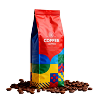 Sacs d'emballage personnalisés imprimés avec la marque CM, mats, 250g, 1KG, à fond carré, avec valve et fermeture éclair, pour grains de café et en-cas