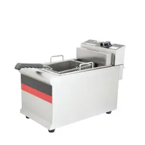 Friggitrice macchina commerciale attrezzatura da cucina da tavolo 8L + 8L friggitrice a Gas a doppio serbatoio in acciaio inossidabile