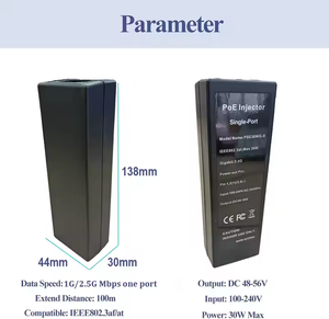 24W PoE phun Adapter IEEE 802.3at 802.3af 48V 0.5A Ethernet Adapter 30W Máy tính để bàn PoE phun Mạng Adapter cung cấp điện - Product Image 5