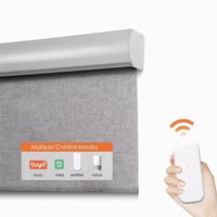 Moteur tubulaire encastré en aluminium silencieux POYAL pour stores zébrés occultants intelligents avec alimentation solaire et USB-C