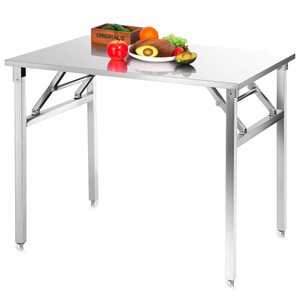 Tavolo da pranzo pieghevole in acciaio inox portatile all'aperto moderno campeggio Picnic facile pulizia commerciale <span class=keywords><strong>ristorante</strong></span> - Product Image 1