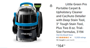 Bissells Little Green Pro Limpiador portátil de alfombras y tapicería y detallador de automóviles/automóviles con herramienta de manchas profundas, 3 "para detalles del producto - Product Image 2