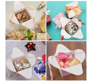 Boîte à dragées <span class=keywords><strong>carrée</strong></span> en papier pour chocolats, petits gâteaux, cadeaux, dragées, bonbons de mariage pour invités - Product Image 6