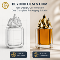 Capuchons de parfum, bouchons et fermetures pour flacons Terrain Deep Green Tiered Alpine Peak Gold Zamac, fabrication sur mesure OEM/ODM