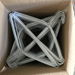 YC Cheap Wholesale 16" White Powder Coated Laundry Dry Cleaner <strong>Wire</strong> <strong>Hanger</strong> - Product Image 1