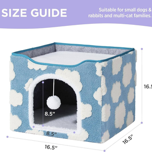 Cuccia Moderna Universale per Cani e Gatti in Tessuto, Pieghevole, a Doppio Strato, Rimovibile, Portatile, Calda per l'Inverno, per Tutte le Stagioni, per Uso Interno ed Esterno - Product Image 3