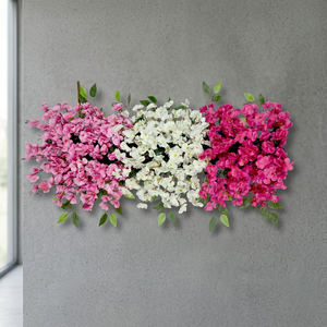 Premium High-Density Silk <b>Artificial</b> <b>Flower</b> Wall Channel Panel Modern Handmade Pink White Floral Decoration for Home Events - Product Image 2