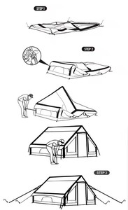 Chất lượng tốt nhất lớn Inflatable không khí du lịch lều không thấm nước Oxford vải một phòng ngủ cấu trúc cho cabin Cắm Trại Đi Bộ Đường Dài đi du lịch - Product Image 4