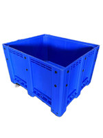 1200*1000*760mm Caisse en plastique HDPE Boîte à palettes empilable robuste avec roues pour le stockage pour les industries et l'utilisation des fruits