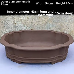 <span class=keywords><strong>Pot</strong></span> <span class=keywords><strong>de</strong></span> fleurs ovale extra large en argile violette <span class=keywords><strong>de</strong></span> Yixing, écologique, biodégradable, style chinois, pour l'extérieur - Product Image 4