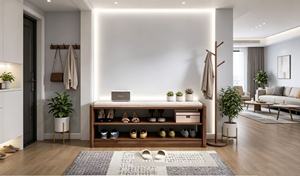 Modern Solid Wood Entryway <b>Bench</b> With 3 Shelves <b>Shoe</b> Storage Freestanding Home Furniture For Entryway Use - Product Image 2