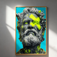Vente de gros Peinture décorative en verre moderne de luxe personnalisée Sculpture abstraite Oeuvre d'art pour la maison et la galerie