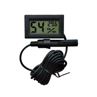 Pengukur suhu dan kelembapan elektronik higrometer Mini FY-12 dengan Sensor eksternal plastik OEM dapat disesuaikan