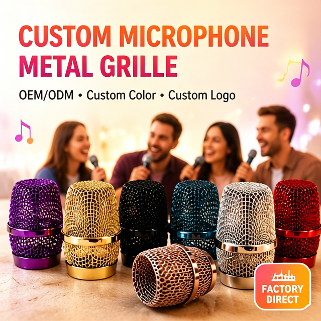OEM Microphone Grille Metal Mesh Head Woven Steel Iron Cover for Wireless Vocal Mic Assembly Accessories